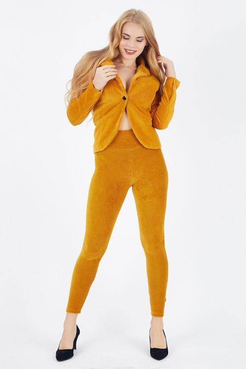 Fitilli Kadife Kısa Tayt Hardal Tyt32433
Tyt32433