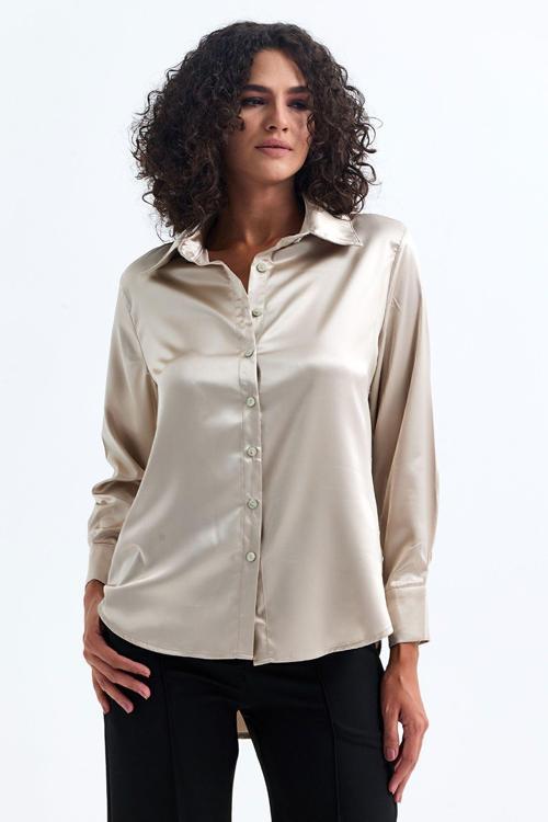 Hafif Dökümlü Saten Gömlek Kamel Gml35403
Gml35403