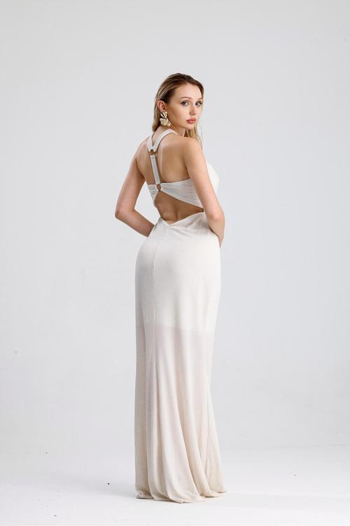 Halka Detayli Abiye Elbise Ekru Elb14716
Elb14716