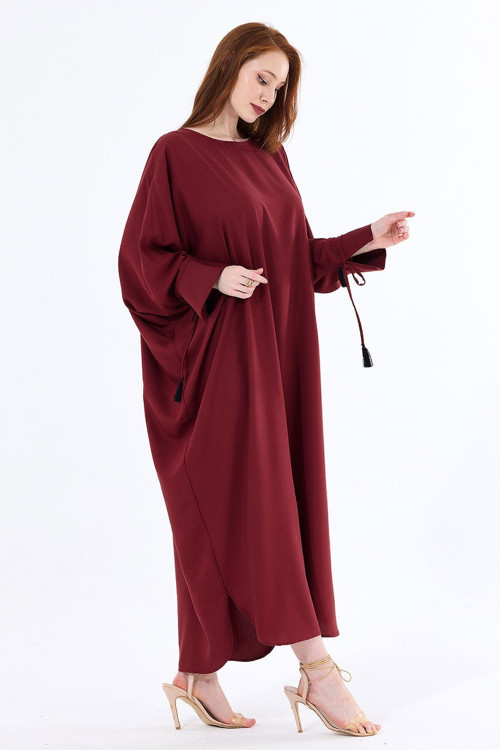 Manşetli İp Püsküllü Viskon Kimono Bordo Kmn35008
Kmn35008