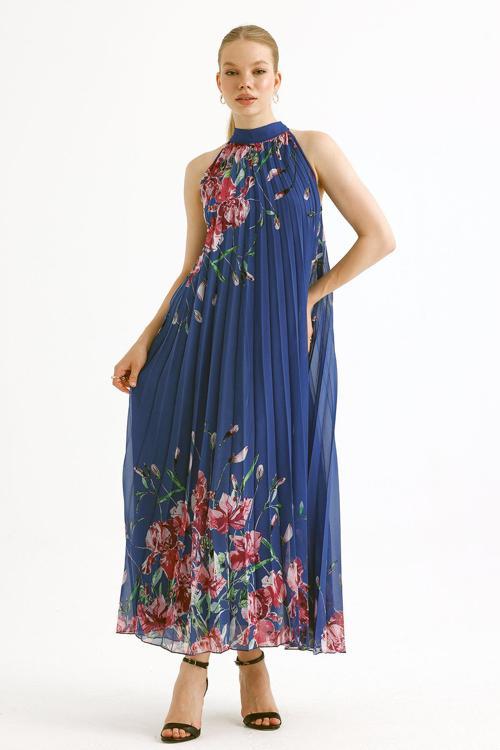 Astarlı Piliseli Uzun Abiye Desenli Şifon Elbise Saks Çiçekli Elb35127Sf
Elb35127Sf