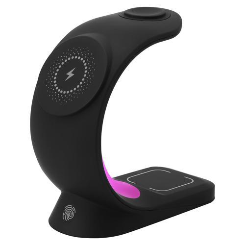 Sl-Cw20 Telefon, Saat, Kulaklık Uyumlu 15W Siyah Rgb Kablosuz Şarj Cihazı