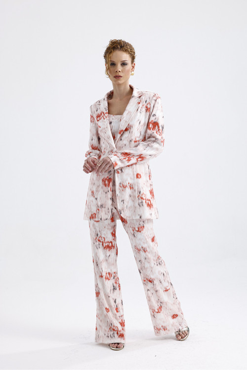 Abiye Takım Elbise Ceket Pantolon Büstiyer 3 Lü Takım Beyaz Oranj Batik Tk34264
Tk34264