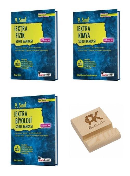 Kafa Dengi 9. Sınıf Maarif Ekstra Fizik Kimya ve Biyoloji Soru Bankası 3lü Set + Telefon Standı