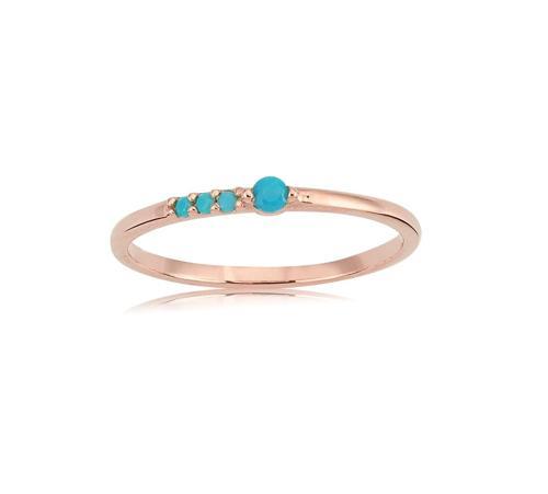 925 Ayar 0.30 Ct Gümüş Yüzük İnce Tasarım Modern Sıralı Alyans Firuze Taşlı Gümüş Alyans