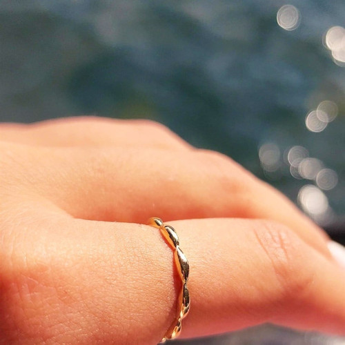 925 Ayar Gümüş Yüzük Sıralı Badem Taşsız Gümüş Minimal Yüzük Gümüş Yüzük