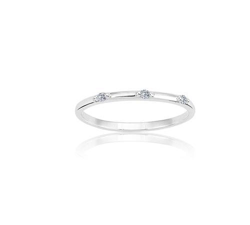 Gümüş Yüzük - Üç Taş Minimal Evlilik Alyansı-925 Ayar Üç Taş Gümüş Hediye Yüzük-Gümüş Alyans Yüzük