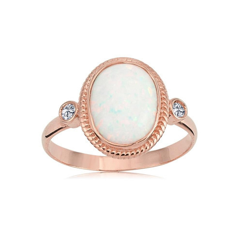 14 Ayar Opal Altın Yüzük Altın Vintage Opal Taşlı Tria Yüzük Anneler Gününe Yüzük