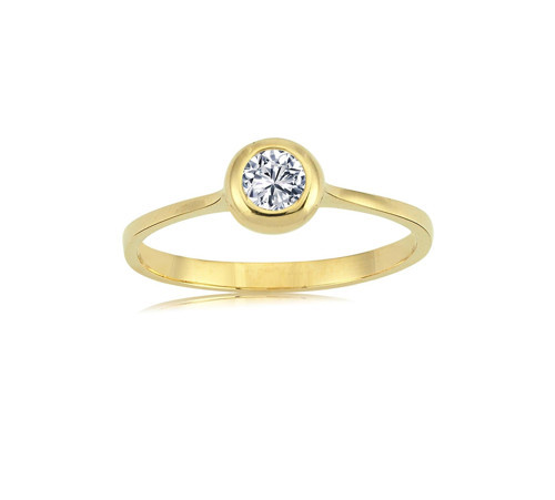14 Ayar 0.25 Ct Tektaş Altın Yüzük Altın Zirkon Tek Taş Yüzük Eşe, Sevgiliye Yüzük