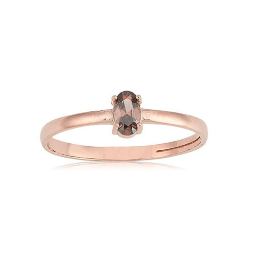14 Ayar 0.40 Ct Tektaş Altın Yüzük Altın Smoky Quartz Taşlı Minimal Evlilik Teklifi Yüzüğü