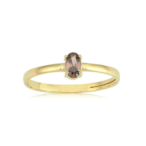 14 Ayar 0.40 Ct Tektaş Altın Yüzük Altın Smoky Quartz Taşlı Minimal Evlilik Teklifi Yüzüğü