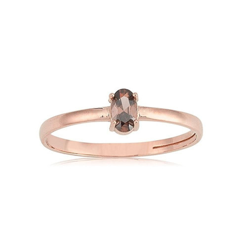 14 Ayar 0.40 Ct Tektaş Altın Yüzük Altın Smoky Quartz Taşlı Minimal Evlilik Teklifi Yüzüğü