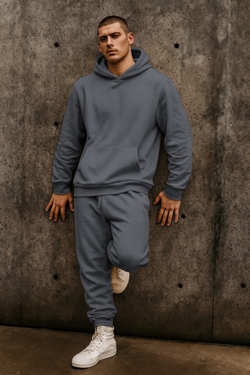 Erkek 3İplik Jogger Baggy Kalıp Hoodie Eşofman Takımı