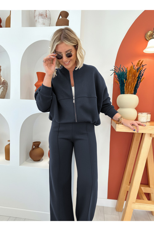 Kadın 3 İplik Şardonlu Bomber Eşofman Takımı