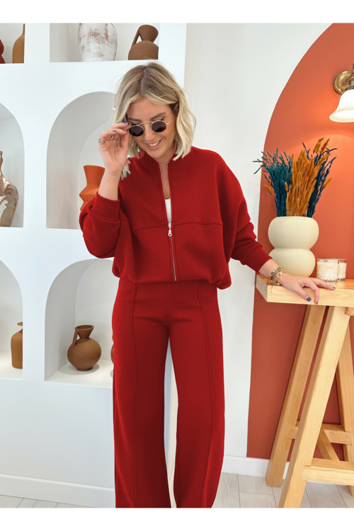 Kadın 3 İplik Şardonlu Bomber Eşofman Takımı