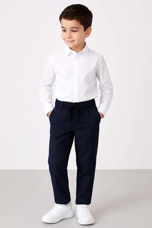 Çocuk Yeni Model Likralı Beli Bağlamalı İlkokul Ortaokul Pantolonu