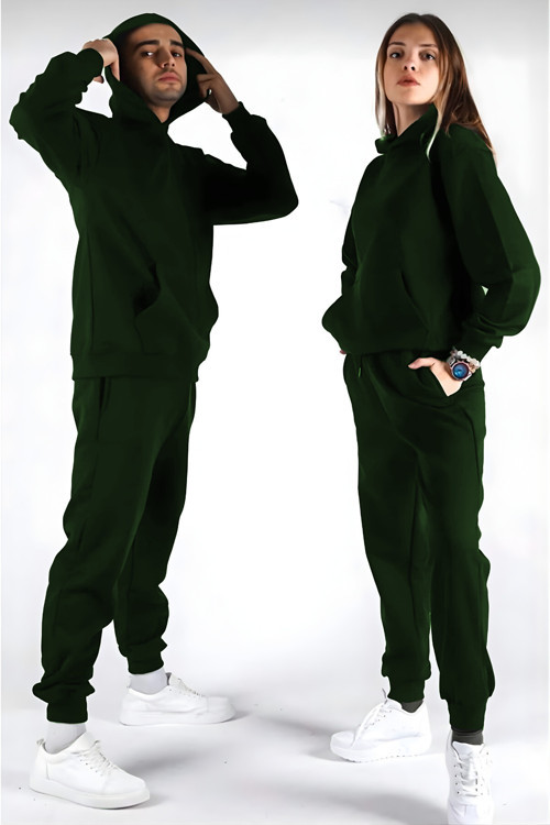 Unisex 3 İplik Kapüşonlu Eşofman Takımı ( Tekli)