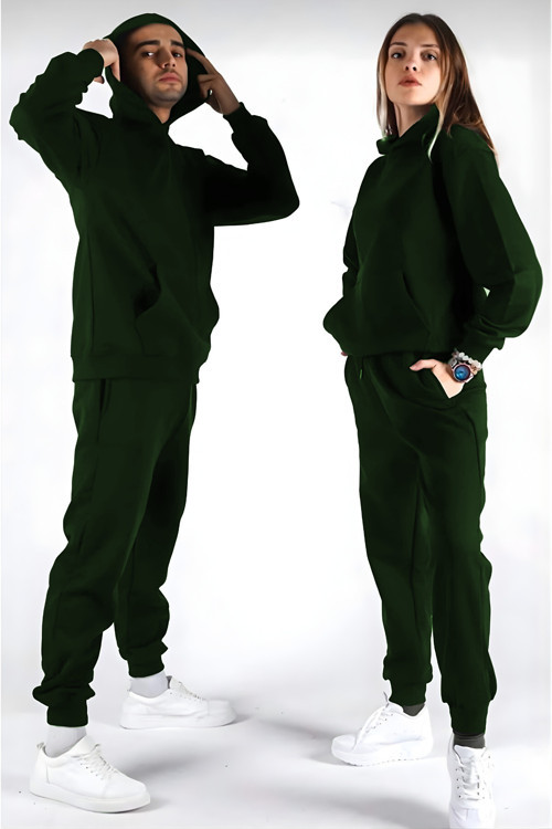 Unisex 3 İplik Kapüşonlu Eşofman Takımı ( Tekli)