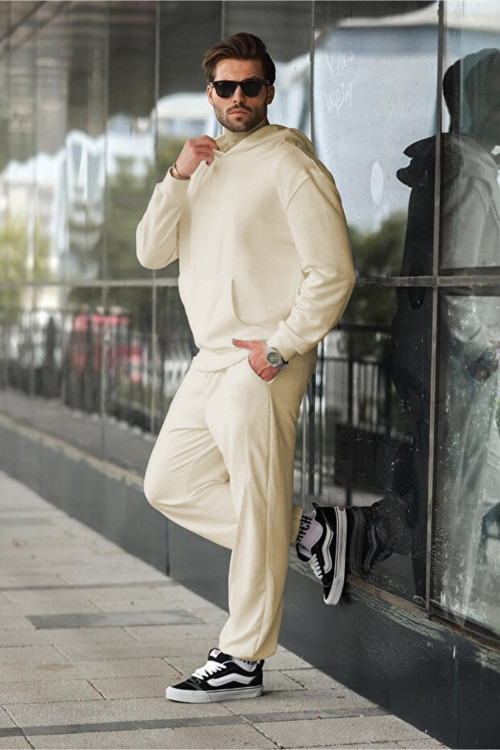 Erkek Hoodie Bol Paça Baggy Salaş Kapşonlu Rahat Kesim Eşofman Takımı