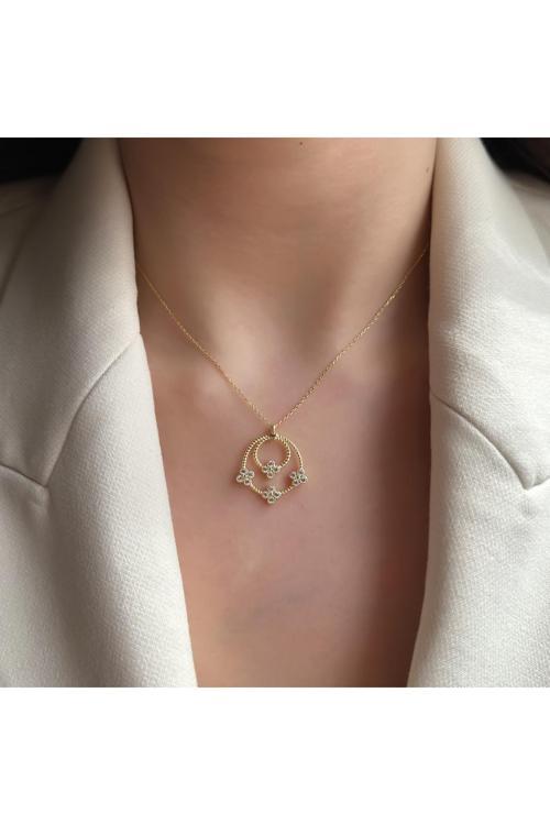 Yonca Şans Kolye | 925 Ayar Gümüş Kolye