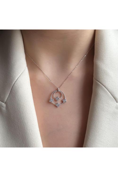 Yonca Şans Kolye | 925 Ayar Gümüş Kolye