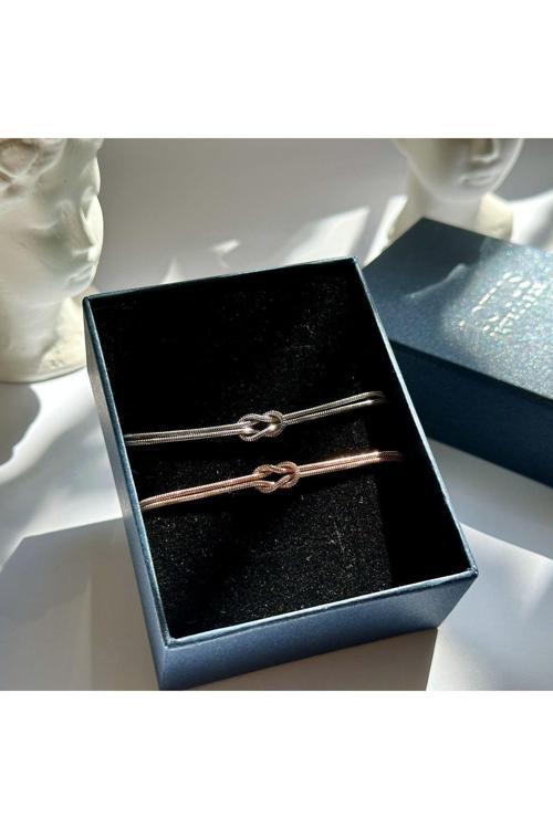 Düğüm Çift Bileklik | 925 Ayar Gümüş Bileklik