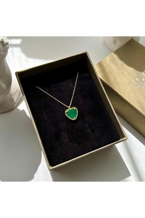 Kalp Kolye (Gold)| 925 Ayar Gümüş Kolye