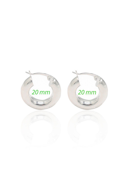 20 Mm Halka Model 925 Ayar Gümüş Küpe 201023006