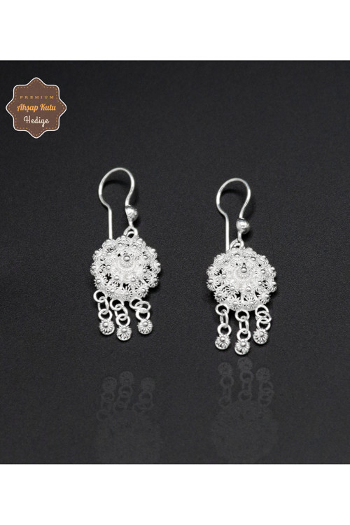 Sallantılı Bereket Model 925 Ayar Gümüş Telkari Kadın Küpe 201024672
