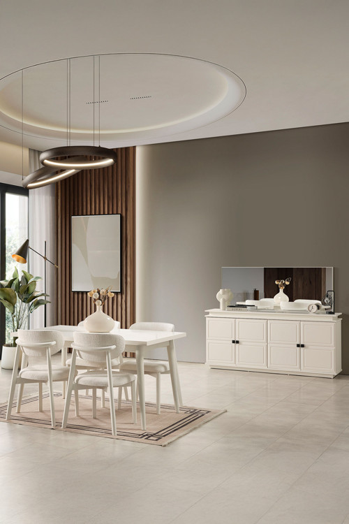 Vizyon Modern 4 Sandalyeli Açılır Masalı Yemek Odası Takımı