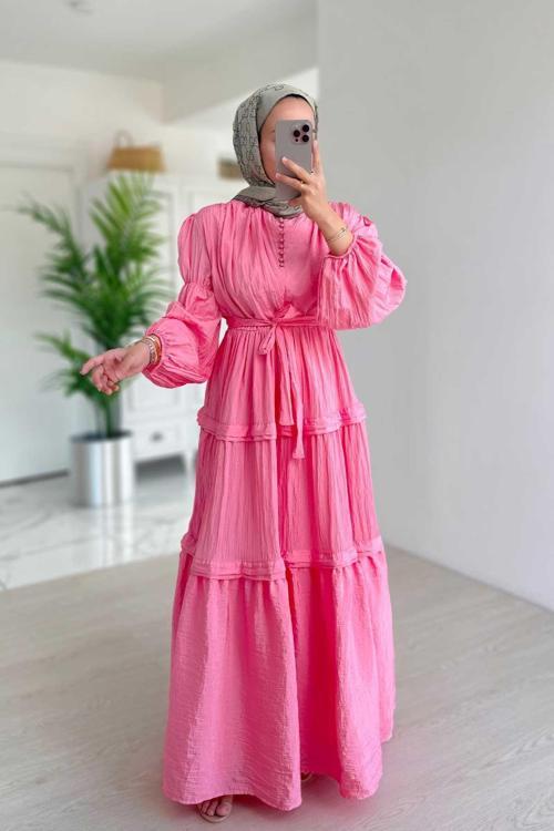 Sicilya Elbise - Pembe