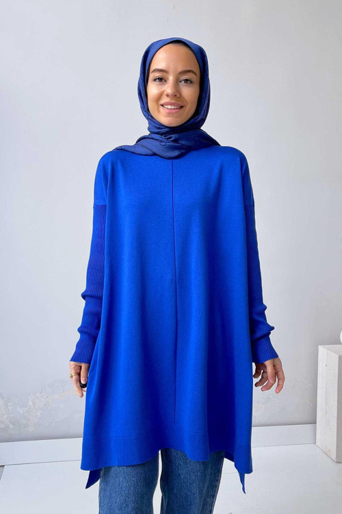 Mira Merserize Tunik - Saks Mavi