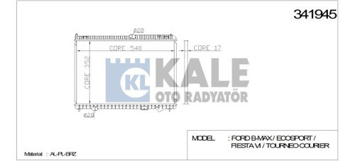 RADYATÖR FORD B-MAX FIESTA VI /FIESTA VI VAN TRANSIT COURİER 09+ TDCI AL/PL/BRZ