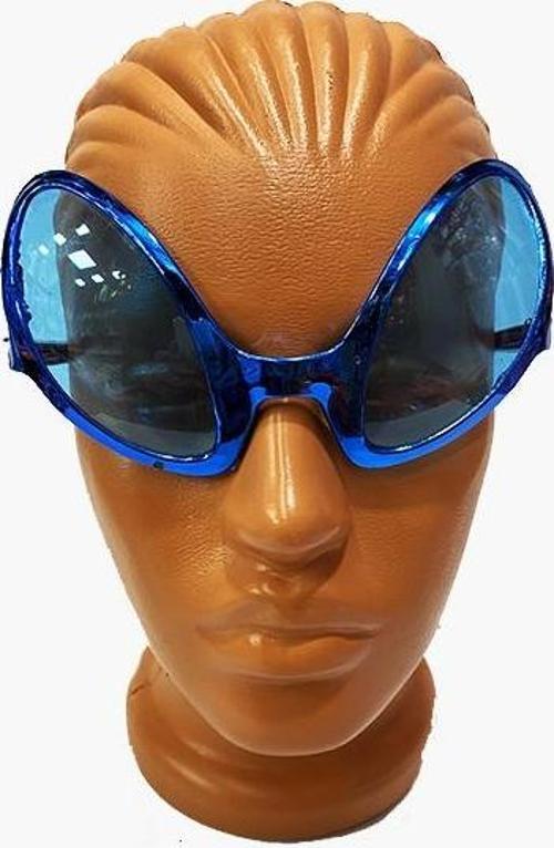 Parti Aksesuar Mavi Renk Alien Parti Gözlüğü Retro Parti Gözlüğü 8x13 cm