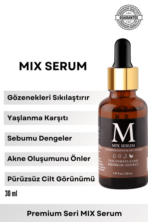 Niacinamide Içeren Gözenek Sıkılaştırıcı Yenileyici, Yaşlanma Karşıtı Mix Cilt Bakım Serumu 30ml