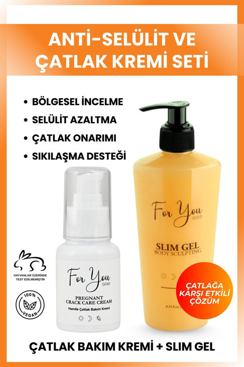 Slim Jel (Slim Gel) Selülit Jeli ve Çatlak Oluşumunu Azaltmaya Yardımcı Çatlak Kremi & Çatlak Seti