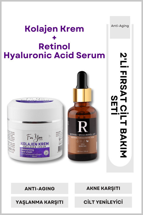 Retinol Içeren Leke Ve Kırışıklık Karşıtı, Aydınlatıcı Ve Yenileyici Yüz Serumu & Collagen Krem