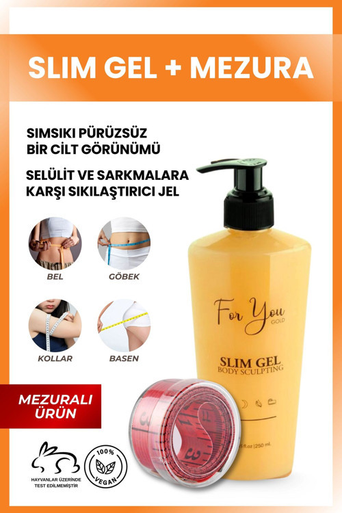 Slim Jel , Sıkılaştırıcı, Selülit Ve Çatlak Karşıtı Bakım Vücut Şekillendirici+ Mezura ile