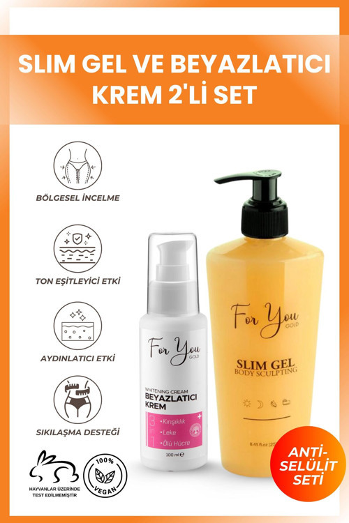 Slim Jel - Çatlak Karşıtı - Sıkılaştırıcı - Selülit Jeli & Beyazlatıcı Krem