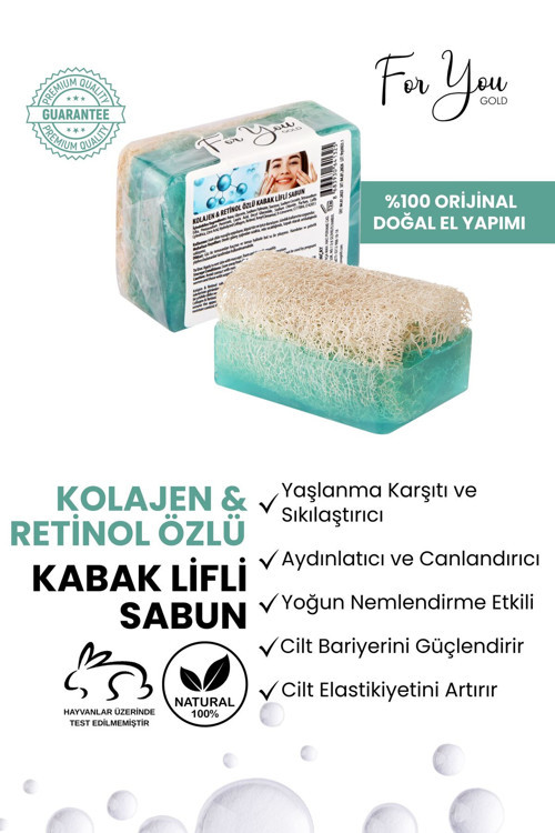 Kabak Lifli El Yapımı Kolajen & Retinol Özlü Sabun (Collagen Sabun)