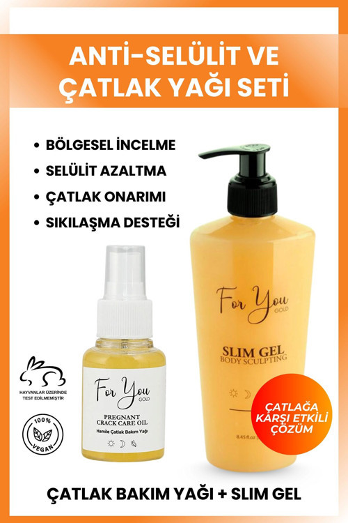 Slim Jel (slimgel) Selülit Jeli Ve Çatlak Oluşumunu Azaltmaya Yardımcı Çatlak Bakım Yağı&çatlak Seti