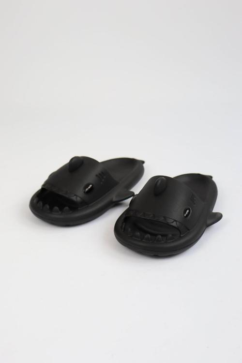 WG500 Köpekbalığı Siyah Unisex Tam Ortopedik Terlik Shark Slides
