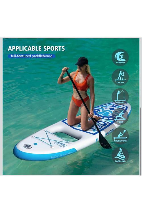 Tiki Panorama Şişme Sup Board/Stand Up Paddle Board 320X85X15 Cm Beyaz Mavi