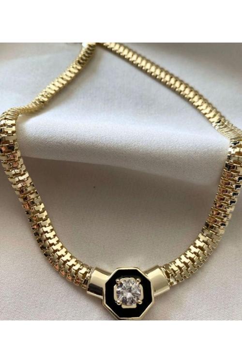 Sereny Sarıkya Leyla Model Taşlı Kolye