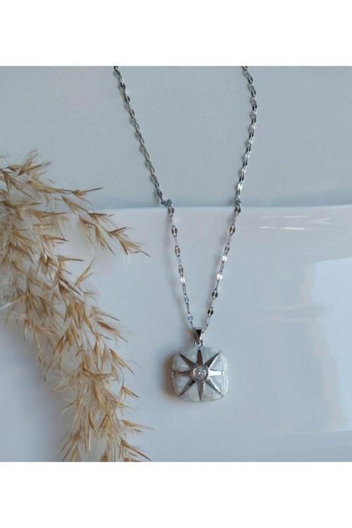 Kutup Yıldızı Model Beyaz Mineli Açılabilir Kare Kapaklı Kararmaz Çelik