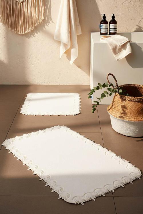 Bella Ekru 2'li Yıkanabilir Banyo & Klozet Paspas Takımı