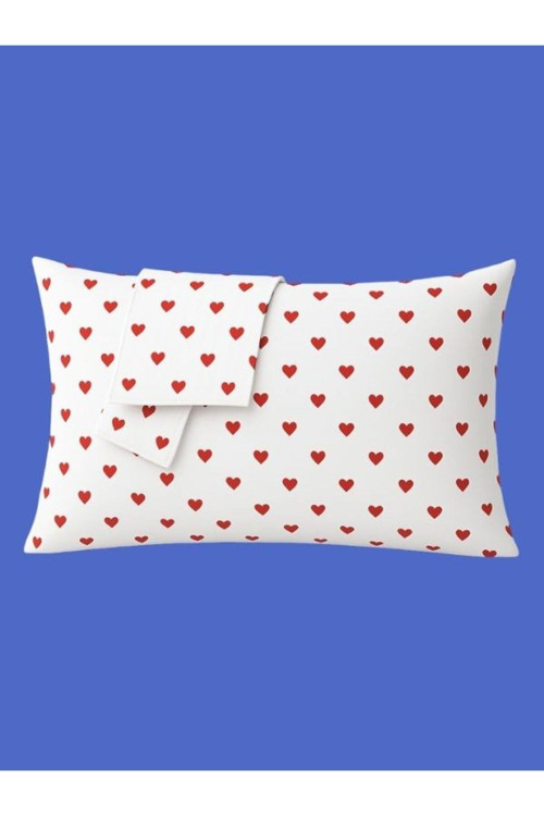 Amour %100 Pamuk Yastık Kılıfı – Kalp Desenli 2’Li Set