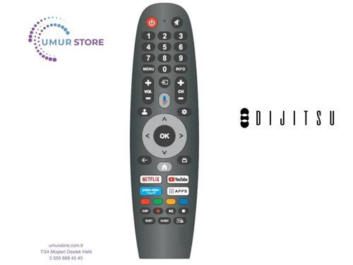 Dijitsu Uyumlu Model 100DQ38000 Mikrofonlu Google Smart Televizyon Kumandası