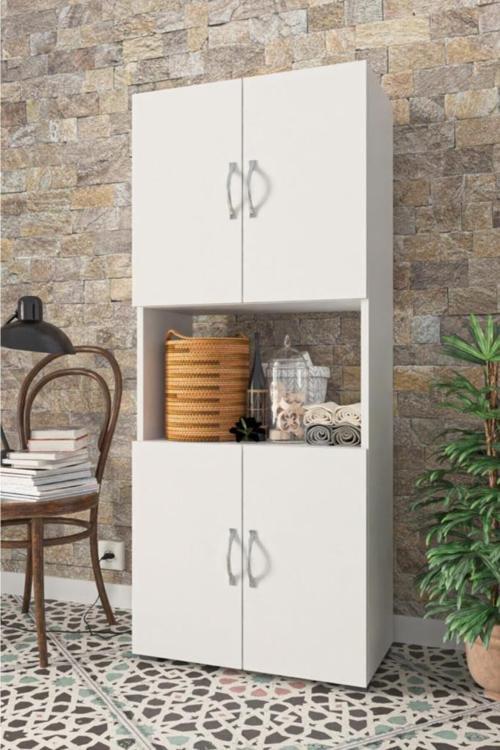 Mobilya 4 Kapılı Orta Bölmeli Çok Amaçlı Dolap