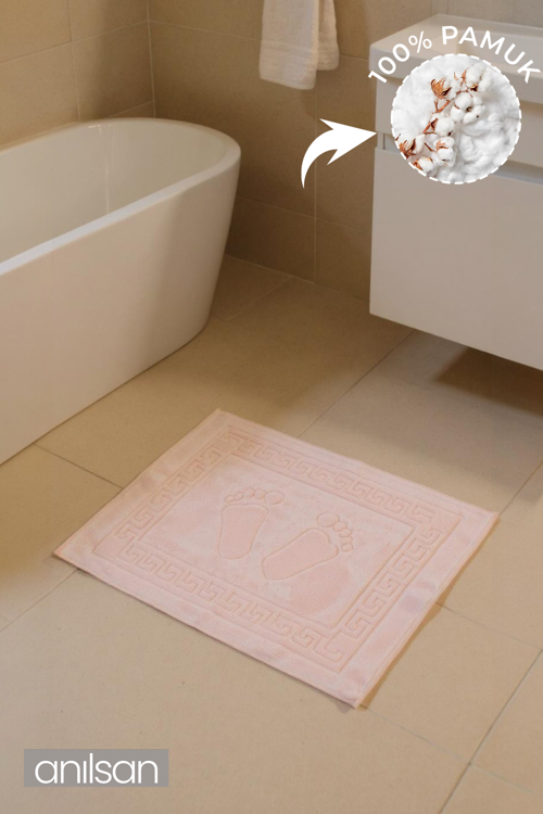 Pudra Greek Ayak Havlusu - 50x70 Cm, 245 Gr, %100 Pamuk, Spa Ve Otel Banyo Paspası, Günlük Kullanıma Uygun